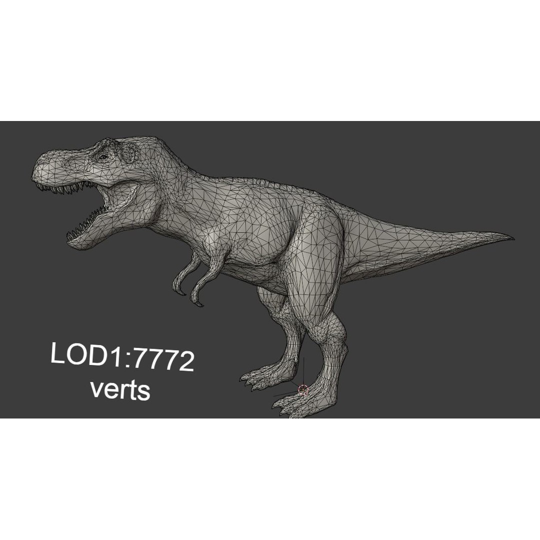 Tyrannosaurus Rex 3D Model – Low Poly Animated Rigged Asset, FBX - View 20