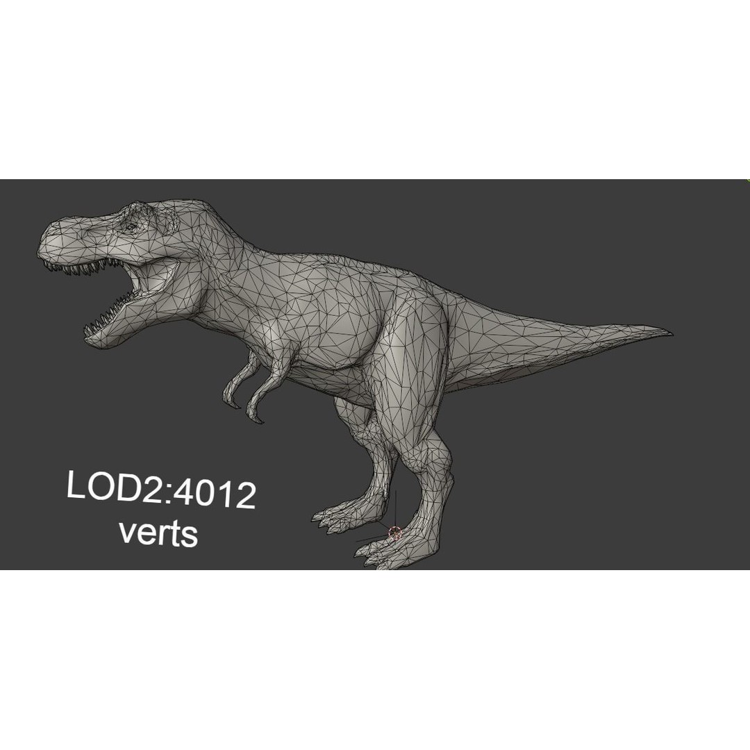 Tyrannosaurus Rex 3D Model – Low Poly Animated Rigged Asset, FBX - View 21