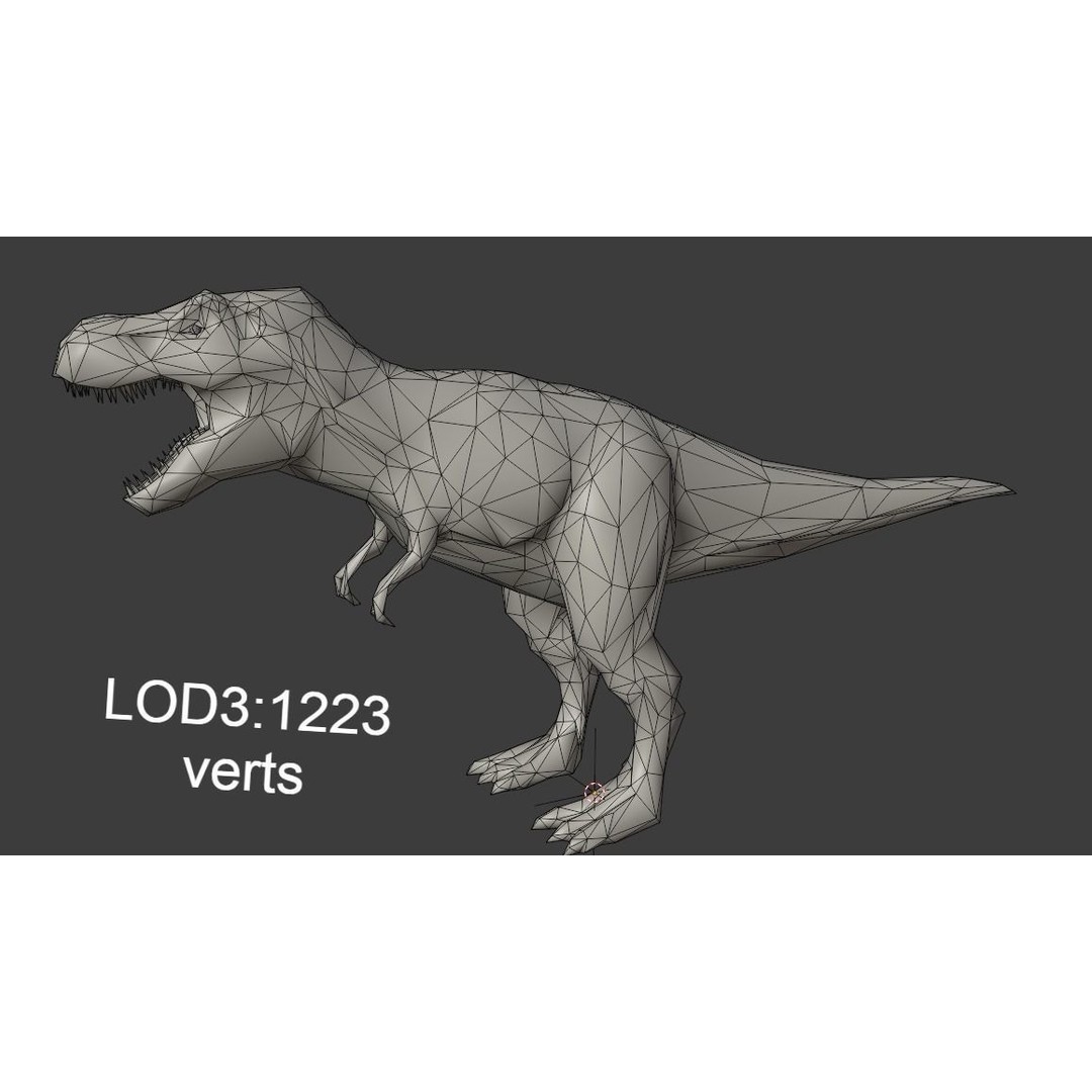 Tyrannosaurus Rex 3D Model – Low Poly Animated Rigged Asset, FBX - View 22