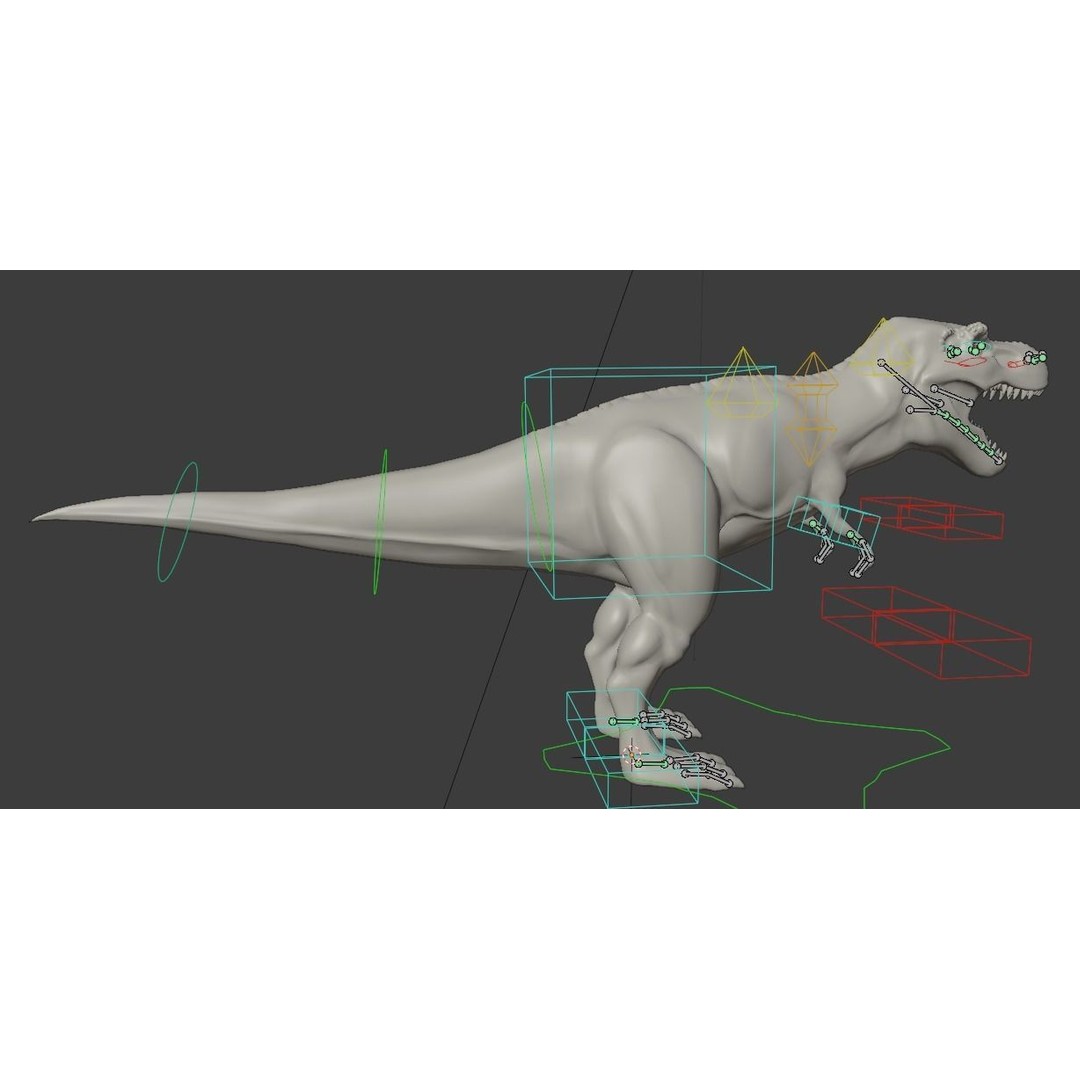Tyrannosaurus Rex 3D Model – Low Poly Animated Rigged Asset, FBX - View 25