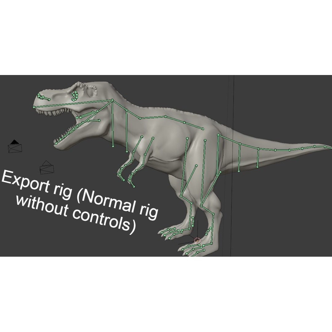 Tyrannosaurus Rex 3D Model – Low Poly Animated Rigged Asset, FBX - View 26