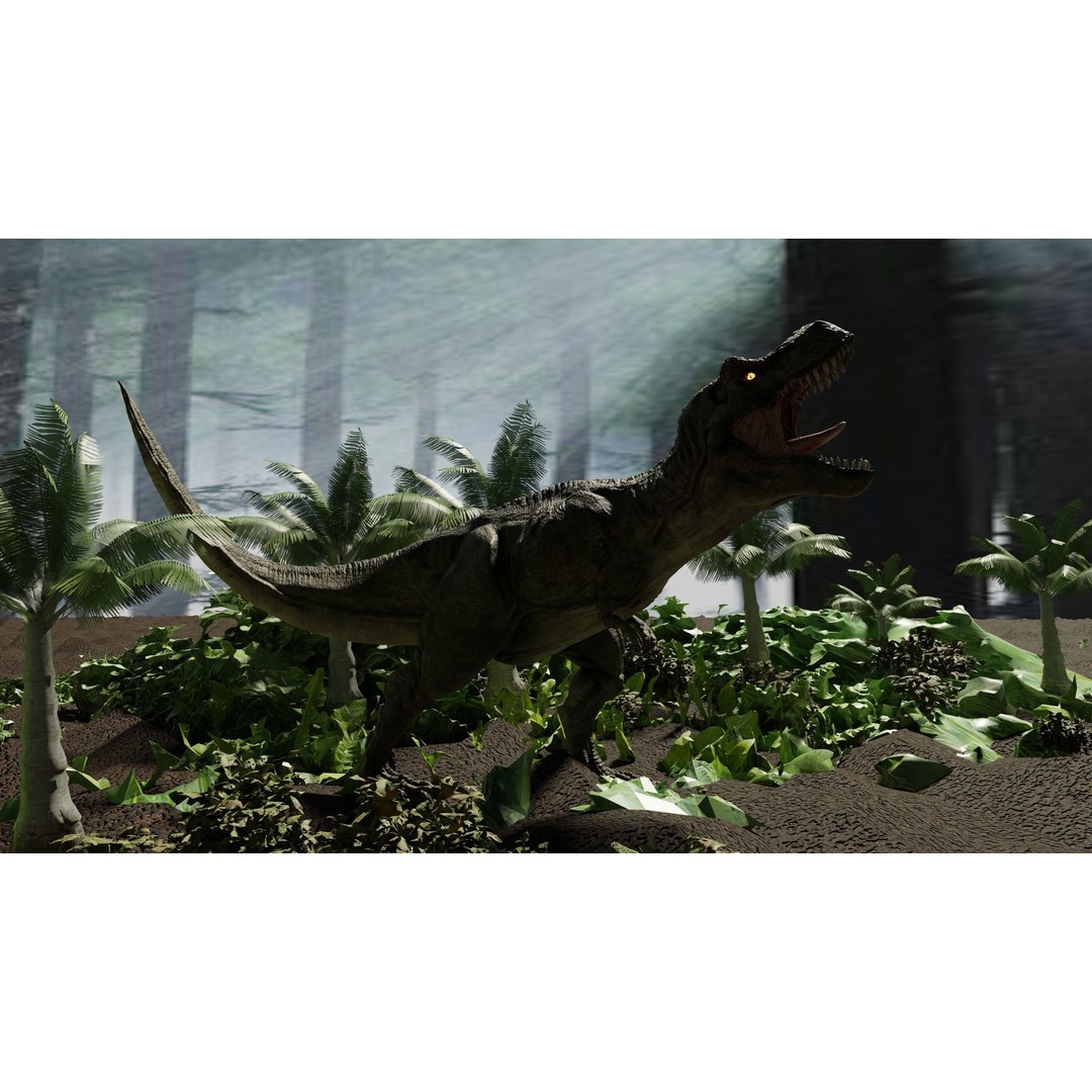 Tyrannosaurus Rex 3D Model – Low Poly Animated Rigged Asset, FBX - View 8