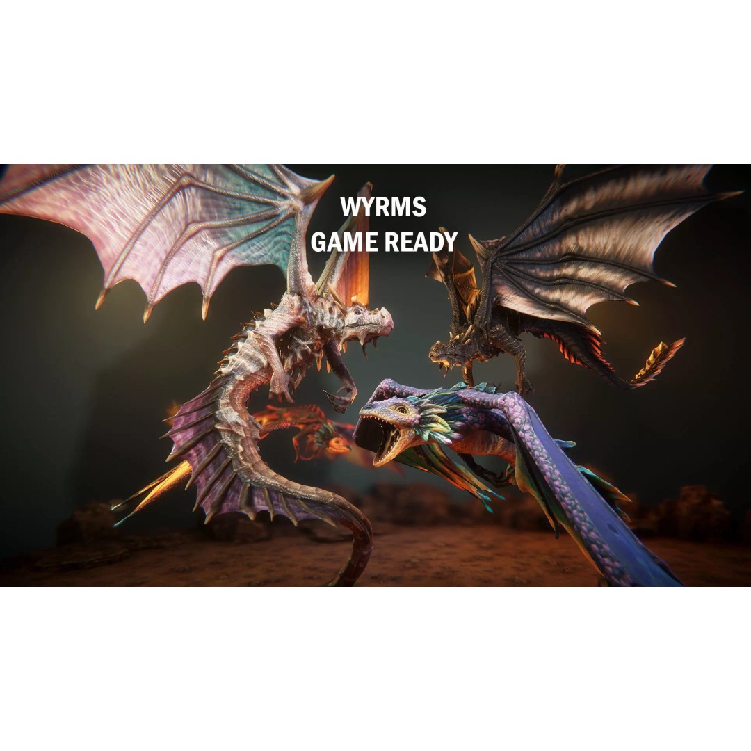 Wyrms 3D Model – Low Poly Game Ready Creature with Animations - View 2