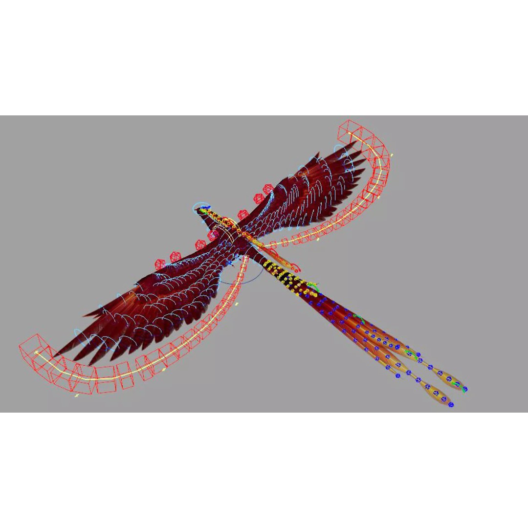 Phoenix 3D Model – Rigged Bird Asset with Textures, FBX - View 2