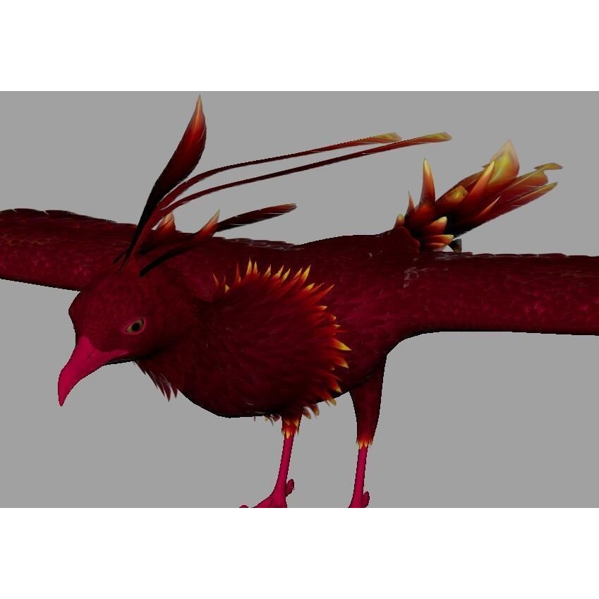 Phoenix 3D Model – Rigged Bird Asset with Textures, FBX - View 6
