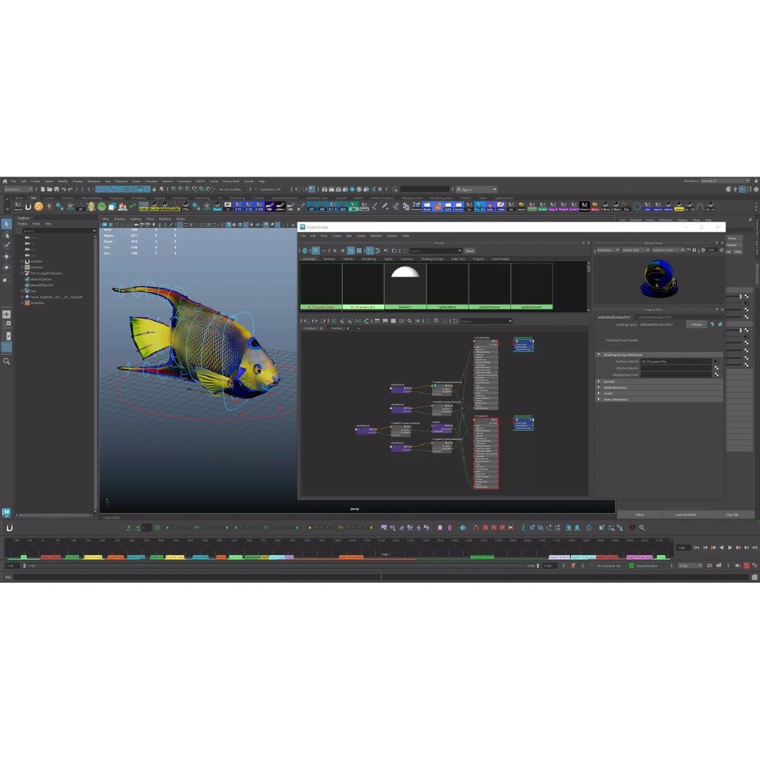 Angelfish 3D Model – Animated Low Poly Game Asset, FBX, Blender - View 18