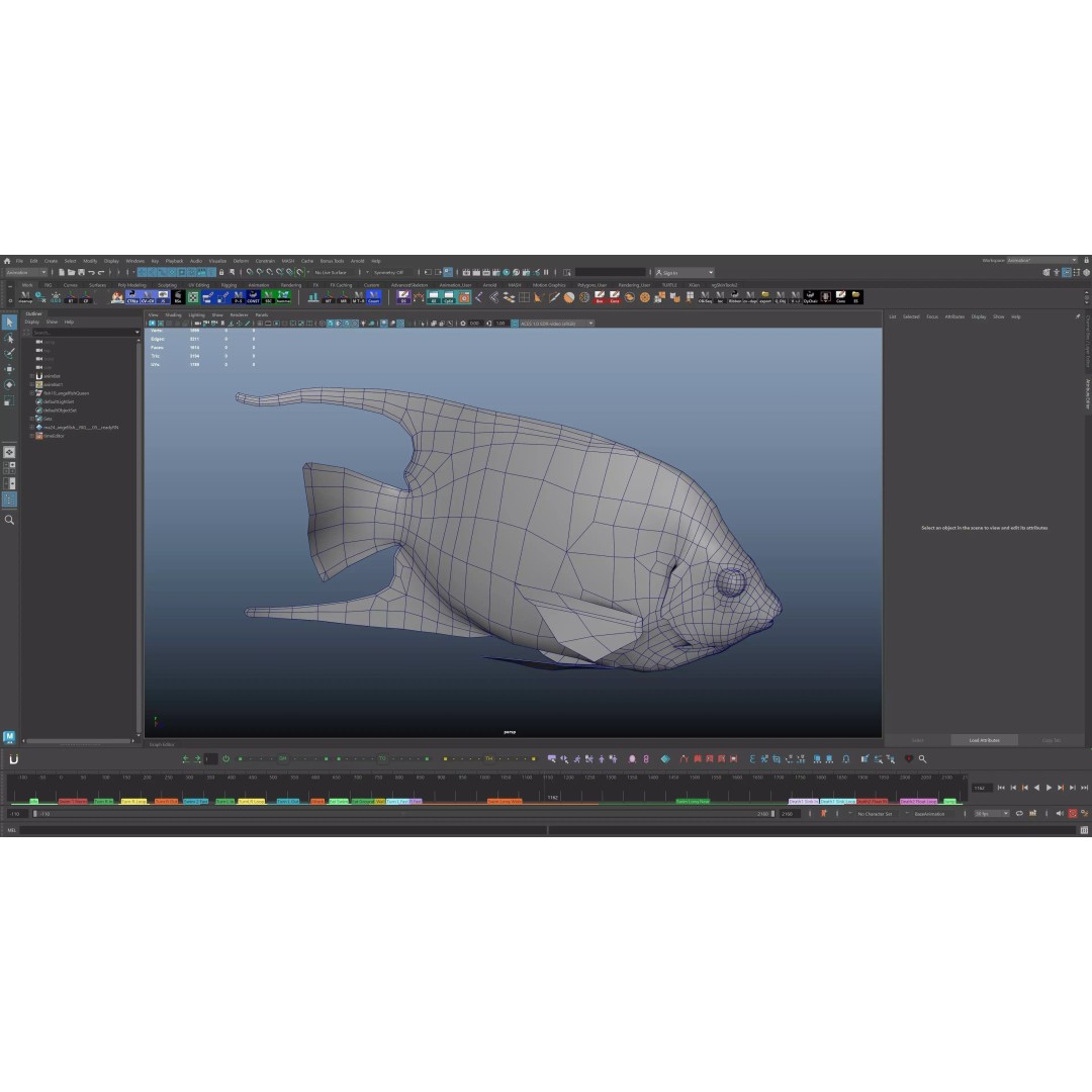 Angelfish 3D Model – Animated Low Poly Game Asset, FBX, Blender - View 21
