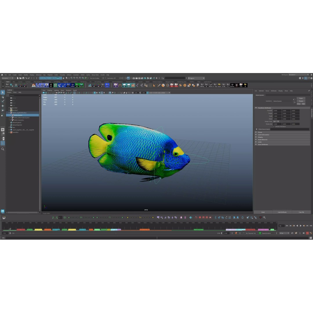 Angelfish 3D Model – Animated Low Poly Game Asset, FBX, Blender - View 25