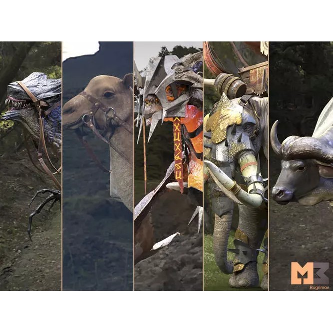 Fantasy Animals Pack 3D Model – Low Poly Game Asset with Animations, FBX - View 2