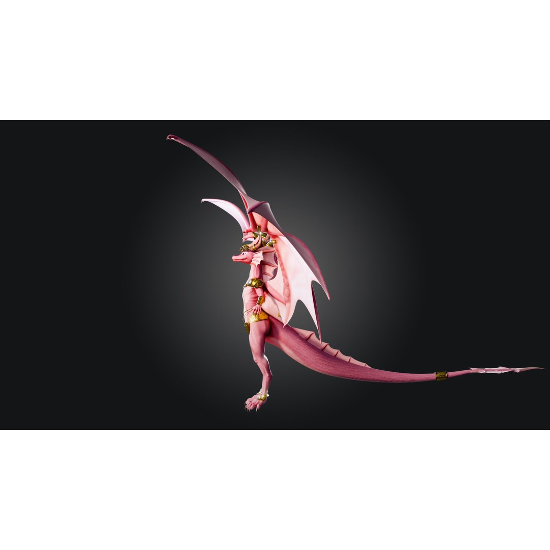 Dragoness 3D Model – Rigged Female Dragon Character, FBX - View 16