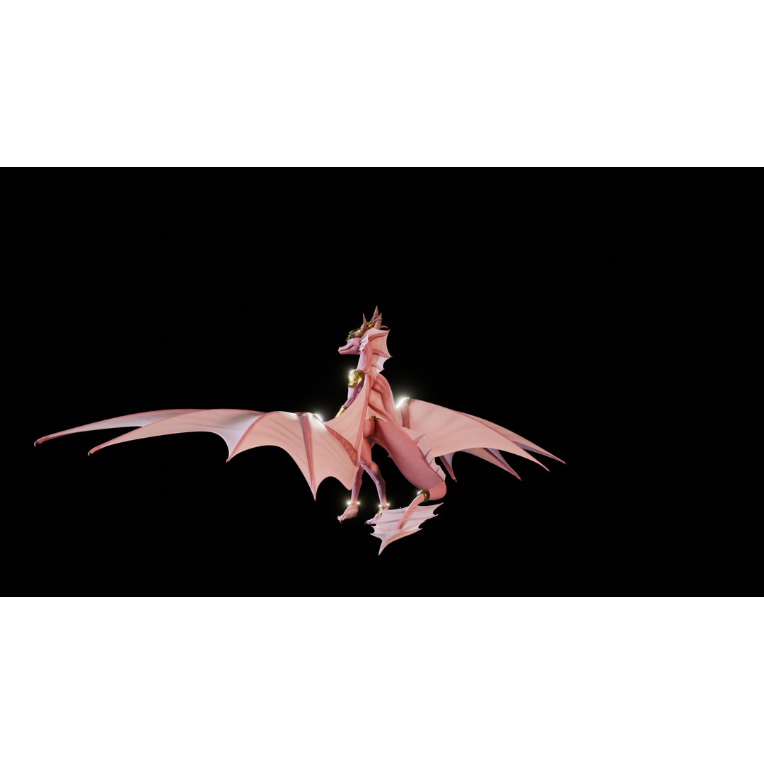 Dragoness 3D Model – Rigged Female Dragon Character, FBX - View 25