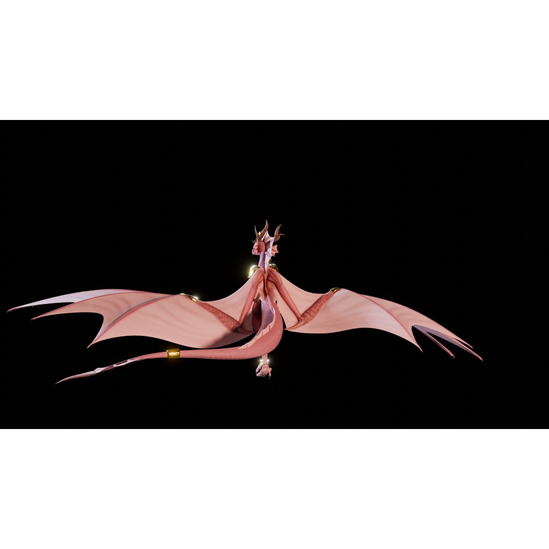 Dragoness 3D Model – Rigged Female Dragon Character, FBX - View 26