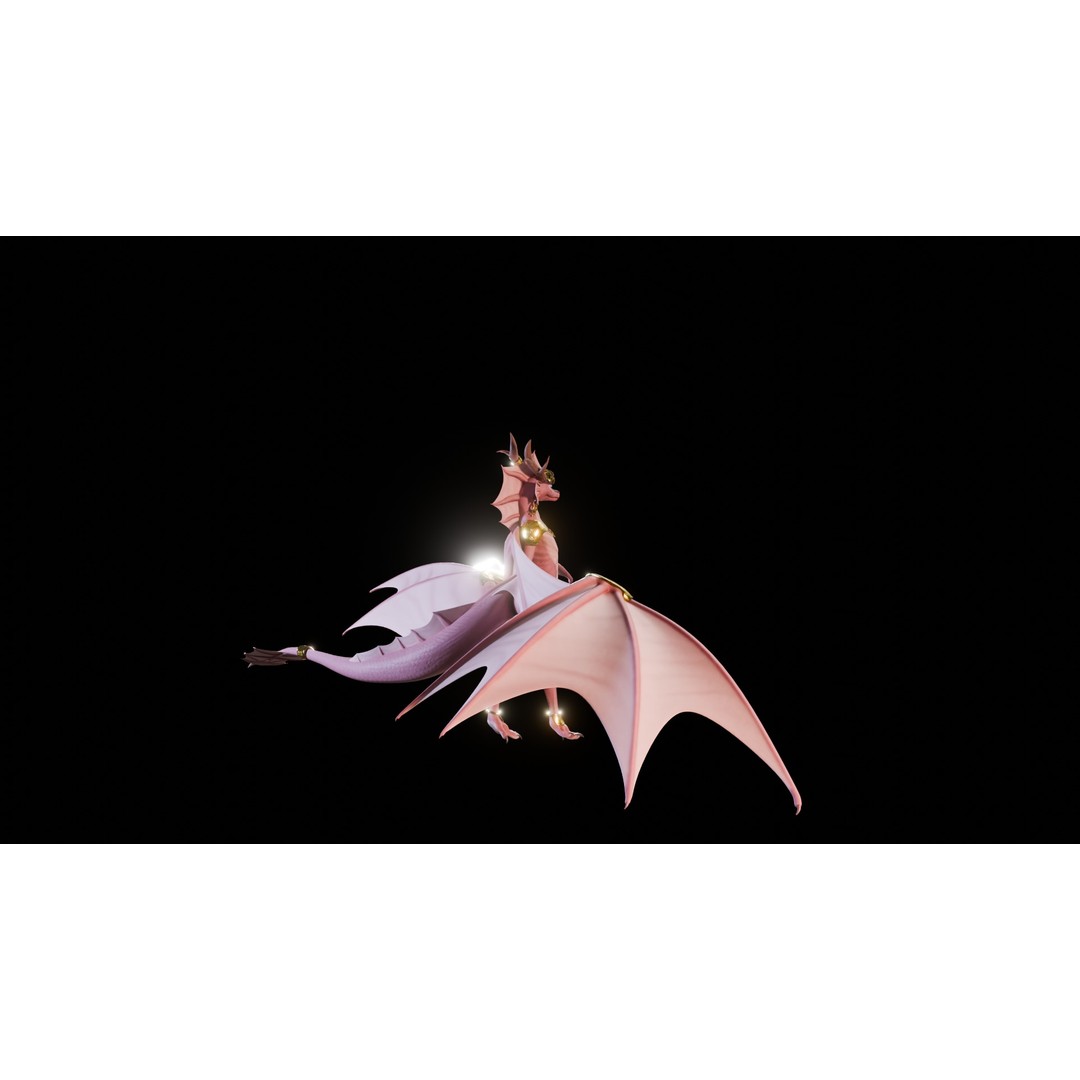 Dragoness 3D Model – Rigged Female Dragon Character, FBX - View 28