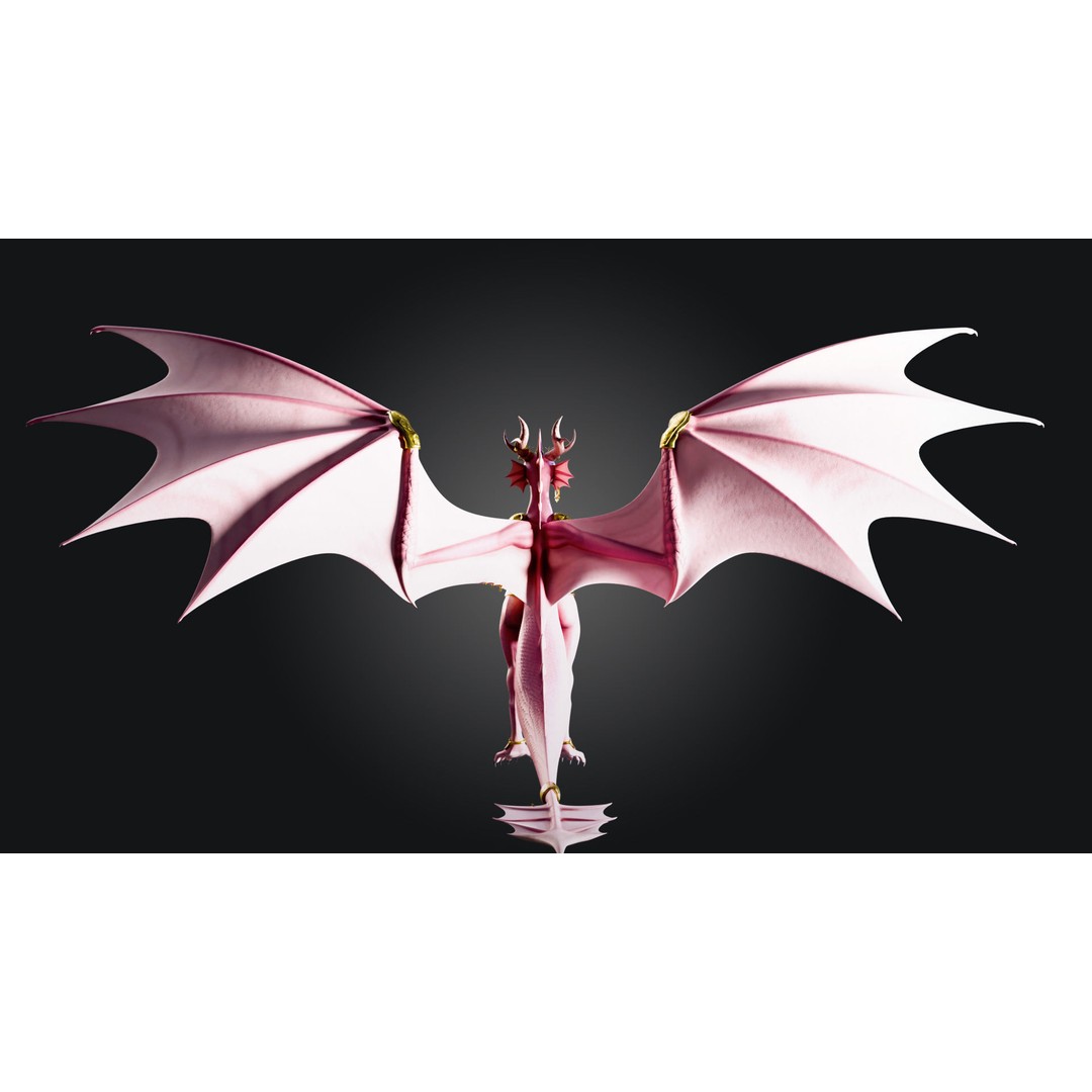 Dragoness 3D Model – Rigged Female Dragon Character, FBX - View 5