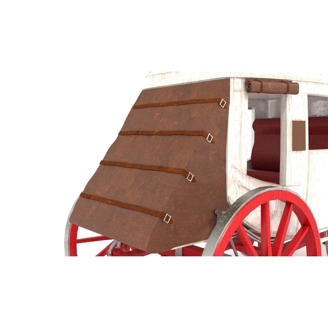 Horse Carriage 3D Model – Vintage Wagon with 4K Textures, FBX, OBJ - View 21