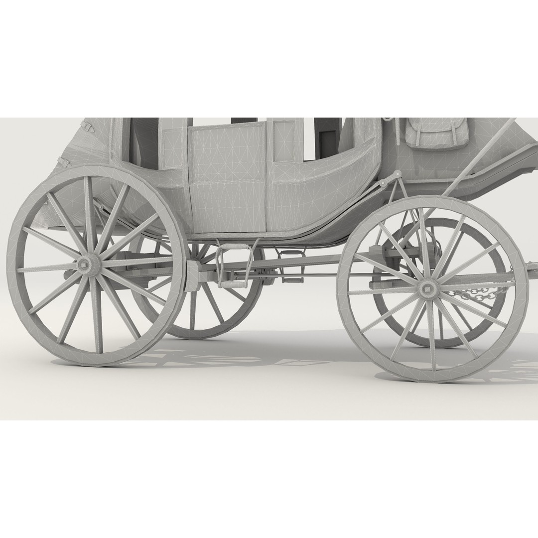 Horse Carriage 3D Model – Vintage Wagon with 4K Textures, FBX, OBJ - View 27