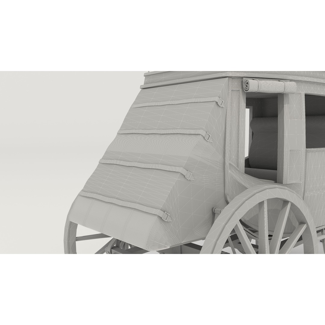 Horse Carriage 3D Model – Vintage Wagon with 4K Textures, FBX, OBJ - View 30