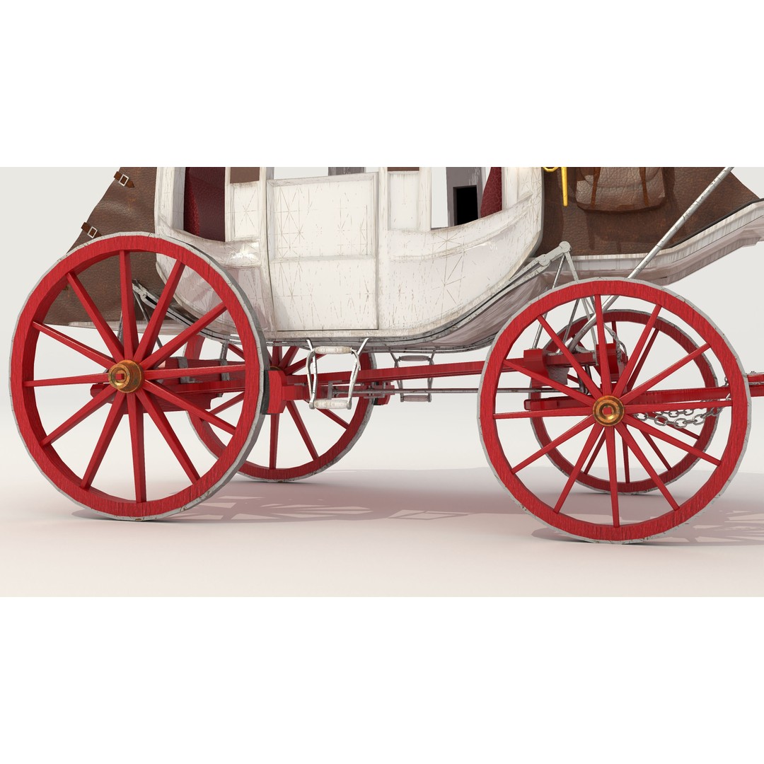 Horse Carriage 3D Model – Vintage Wagon with 4K Textures, FBX, OBJ - View 7