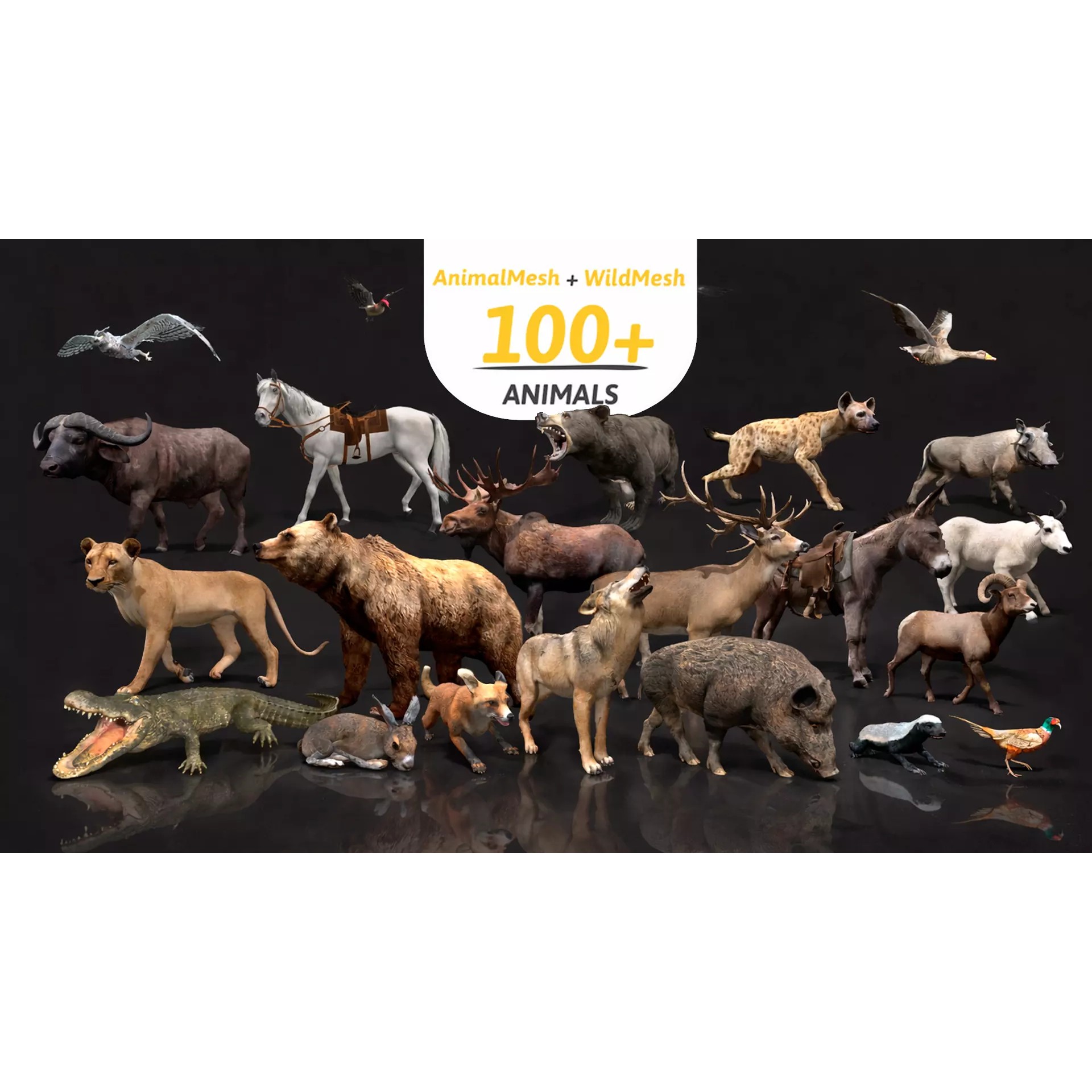 Ultimate 3D Animal Pack - Low-Poly Game-Ready 3D Model - View 2