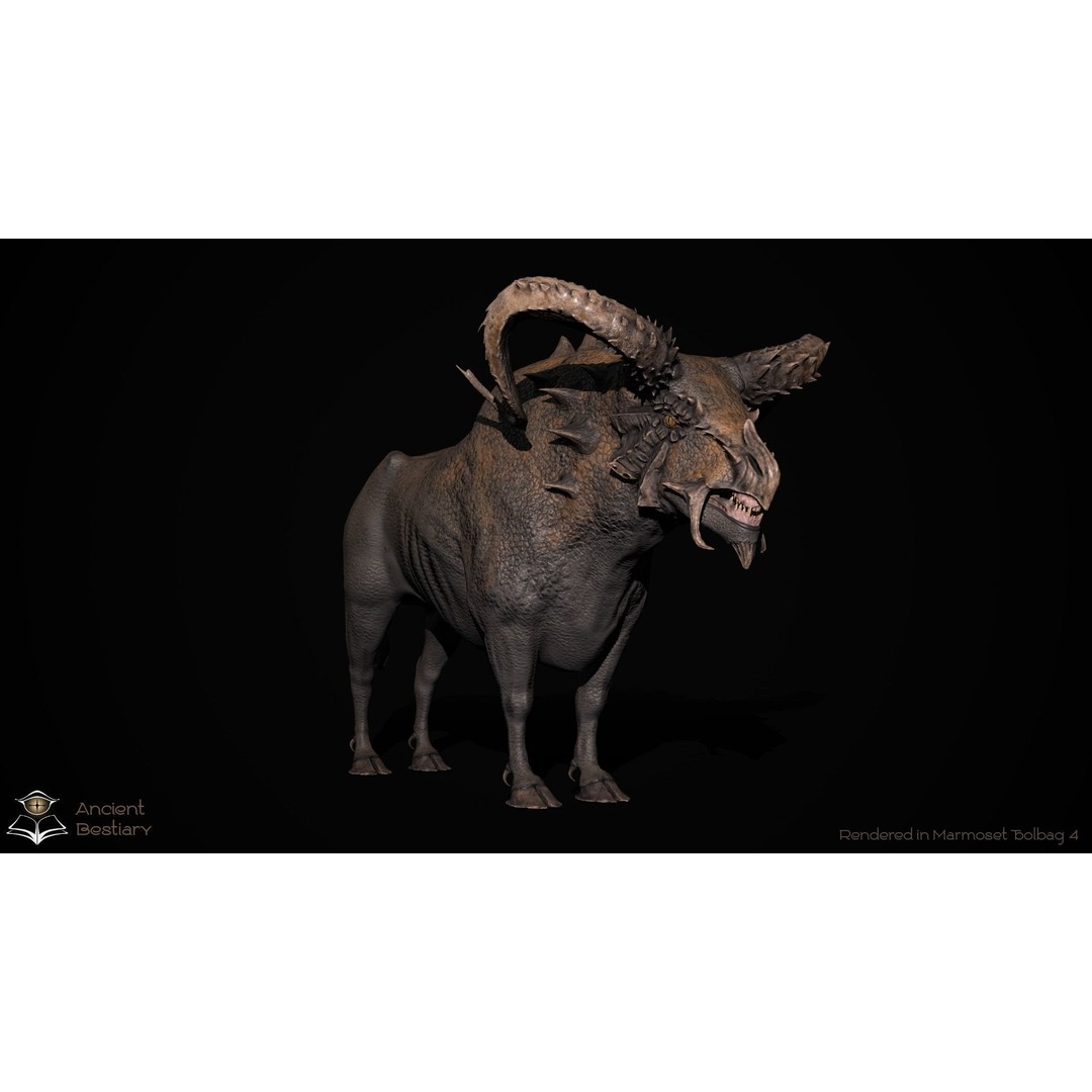 Fantasy Bull 3D Model – Low Poly Game-Ready Character, FBX & Unity - View 4