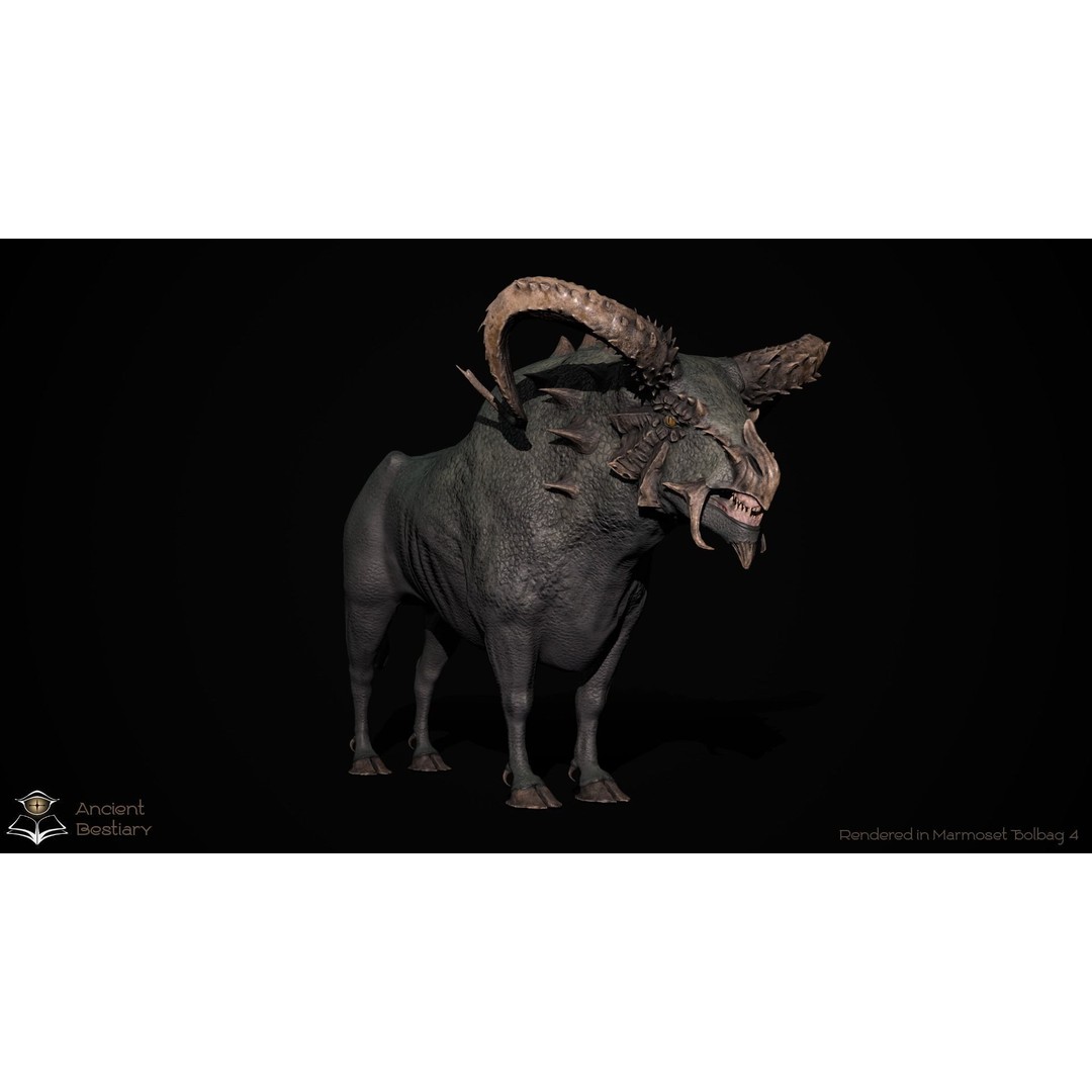 Fantasy Bull 3D Model – Low Poly Game-Ready Character, FBX & Unity - View 9