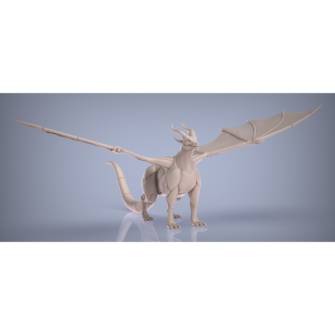 Dragon and Wyvern 3D Model – Low Poly Base Meshes, FBX & OBJ Formats - View 4