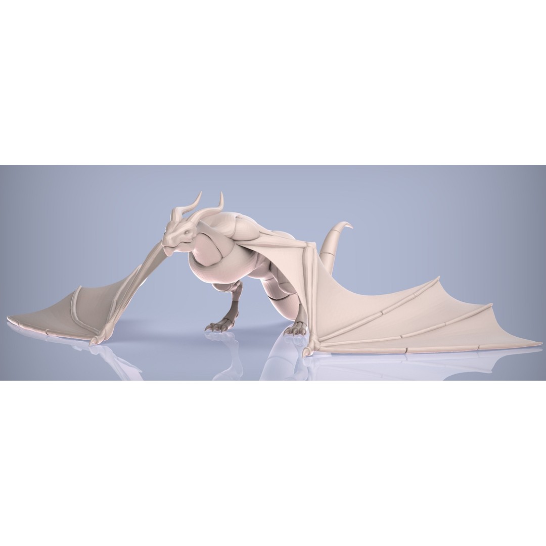 Dragon and Wyvern 3D Model – Low Poly Base Meshes, FBX & OBJ Formats - View 6