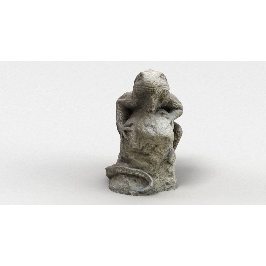 Lizard Statue 3D Model – High-Res Photogrammetry Sculpture, FBX & OBJ - View 10