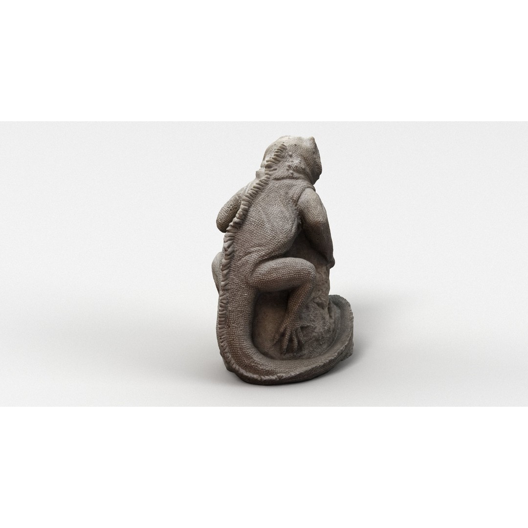 Lizard Statue 3D Model – High-Res Photogrammetry Sculpture, FBX & OBJ - View 11