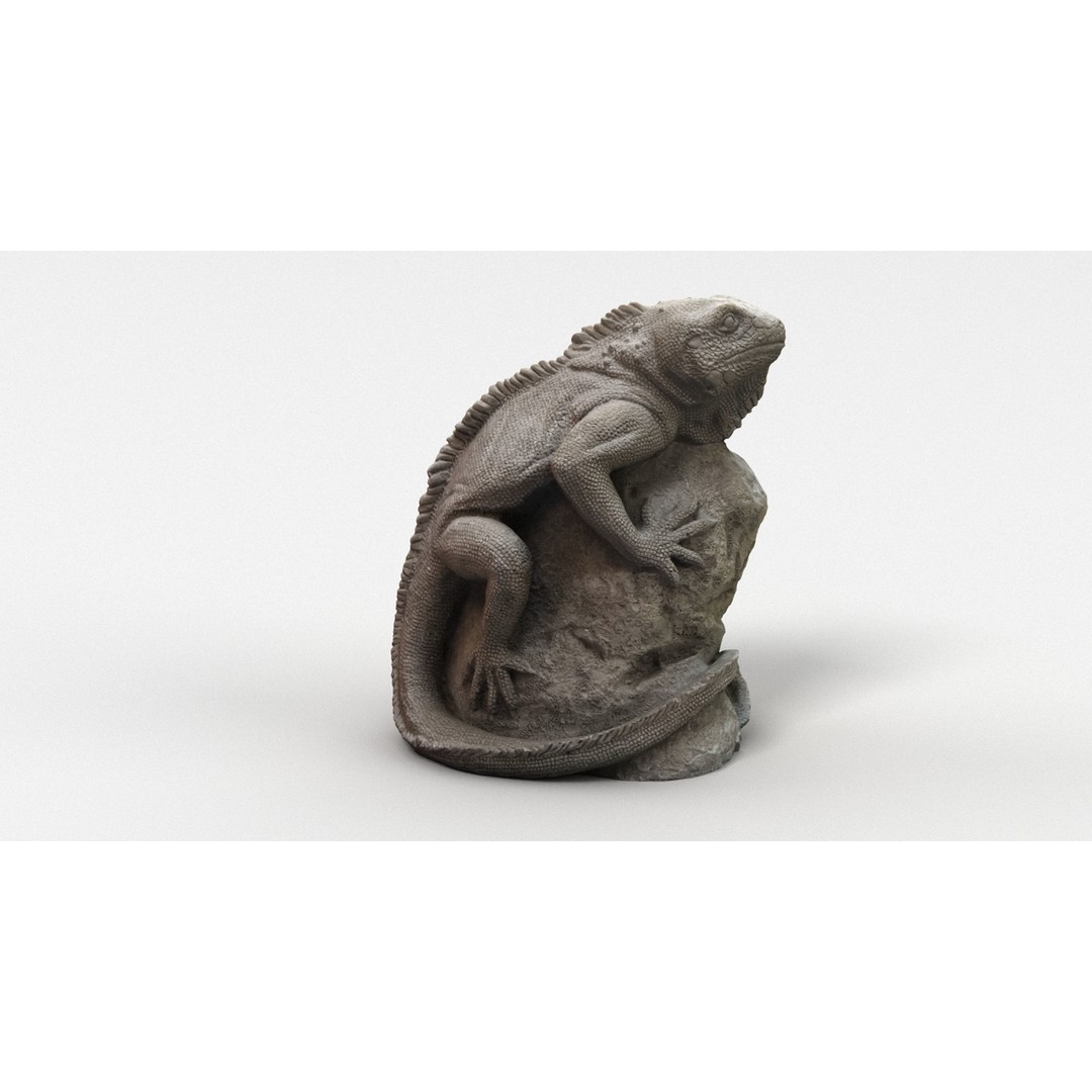 Lizard Statue 3D Model – High-Res Photogrammetry Sculpture, FBX & OBJ - View 12