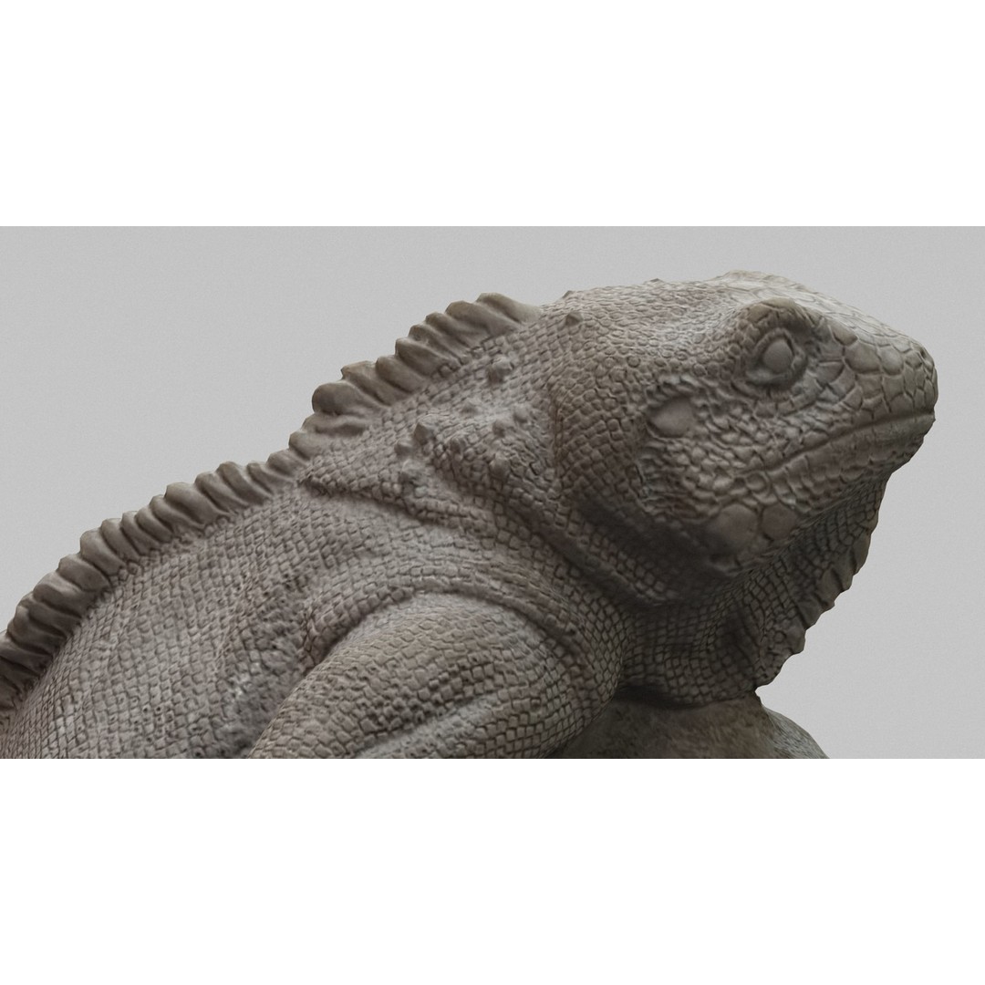Lizard Statue 3D Model – High-Res Photogrammetry Sculpture, FBX & OBJ - View 3