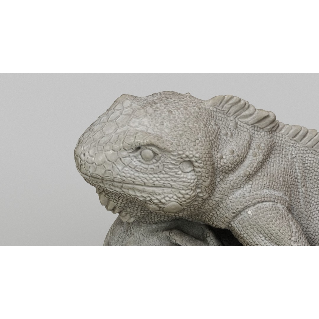 Lizard Statue 3D Model – High-Res Photogrammetry Sculpture, FBX & OBJ - View 4