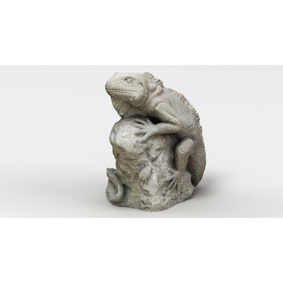 Lizard Statue 3D Model – High-Res Photogrammetry Sculpture, FBX & OBJ - View 6