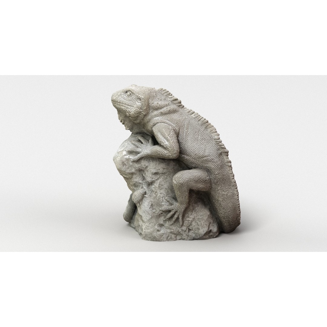 Lizard Statue 3D Model – High-Res Photogrammetry Sculpture, FBX & OBJ - View 8