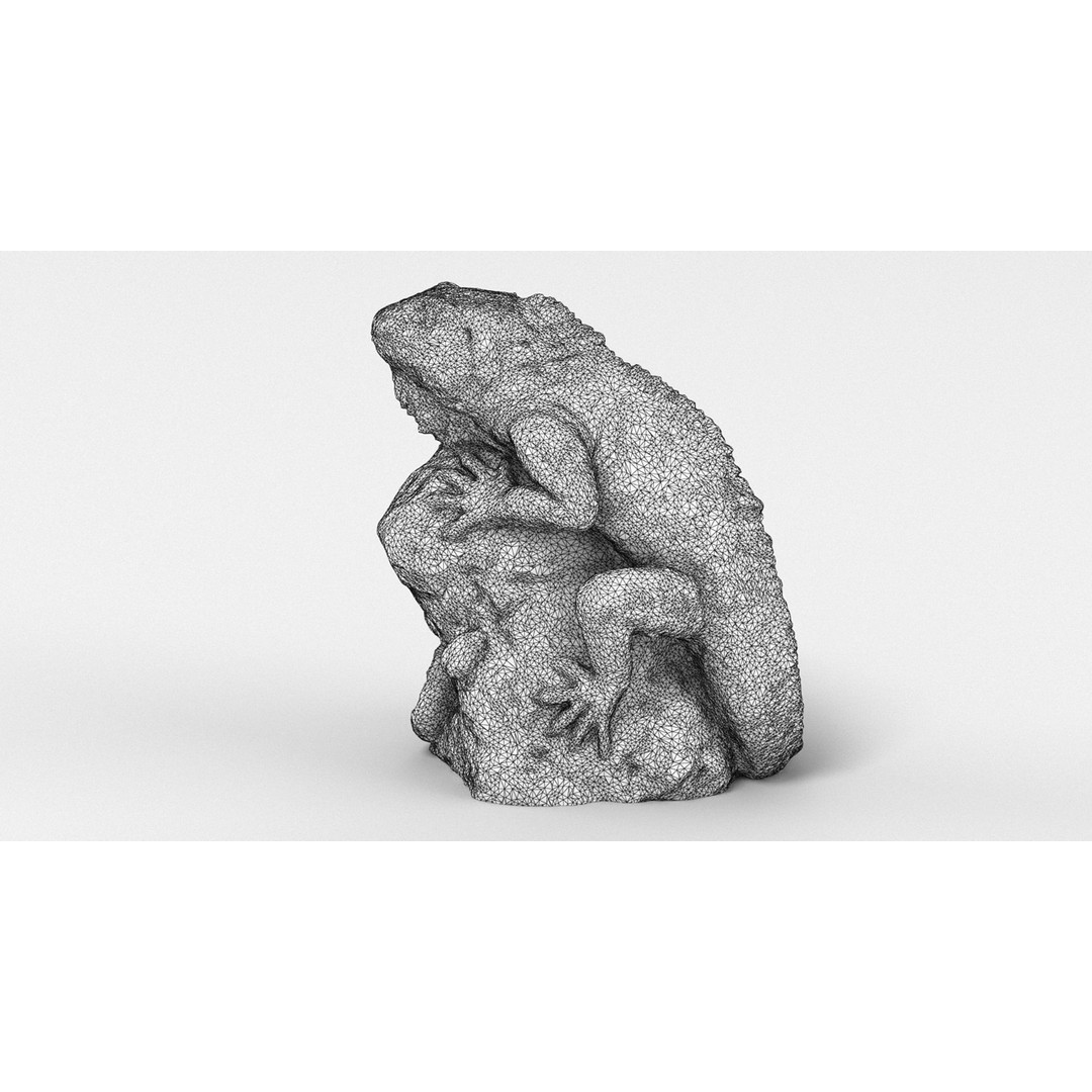 Lizard Statue 3D Model – High-Res Photogrammetry Sculpture, FBX & OBJ - View 9