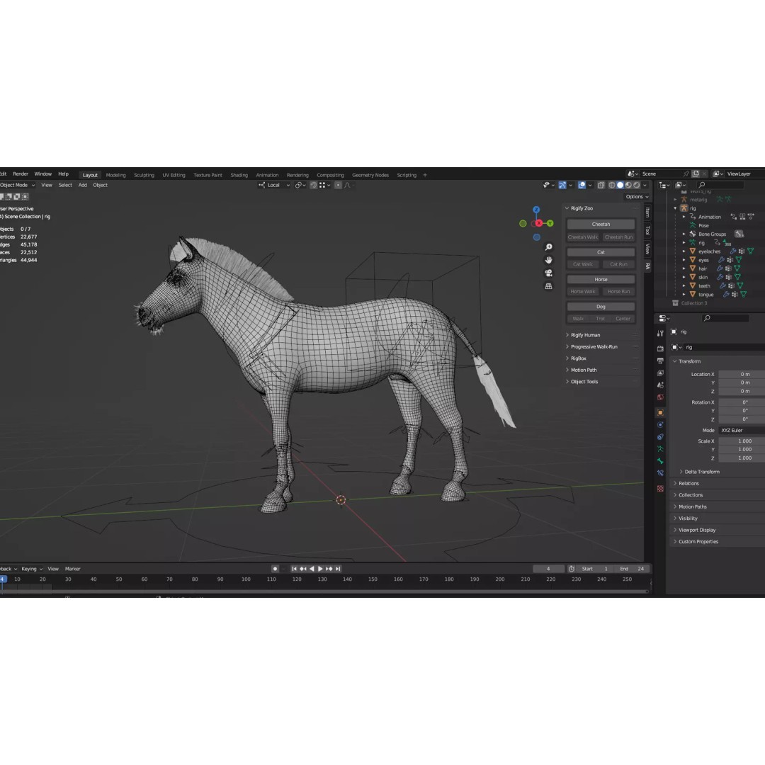 Zebra 3D Model – Rigged Animated Character with PBR Textures - View 10