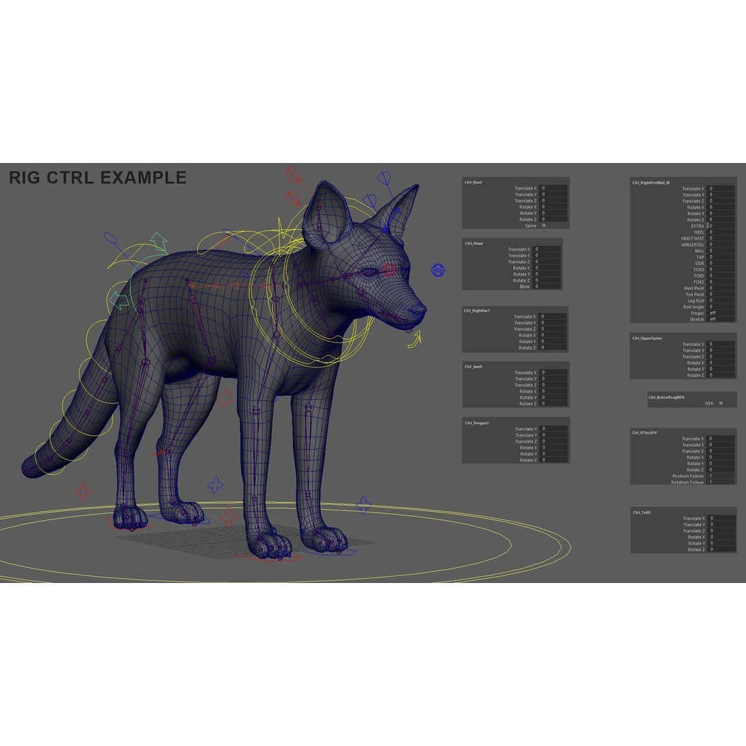 Photorealistic Fox 3D Model – Fully Rigged, High Poly, Maya