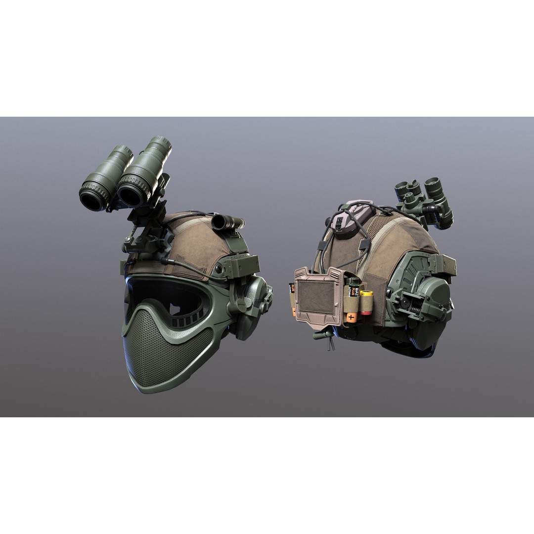 Tactical Helmet 3D Model – Low Poly Game-Ready PBR Asset, FBX & OBJ - View 10