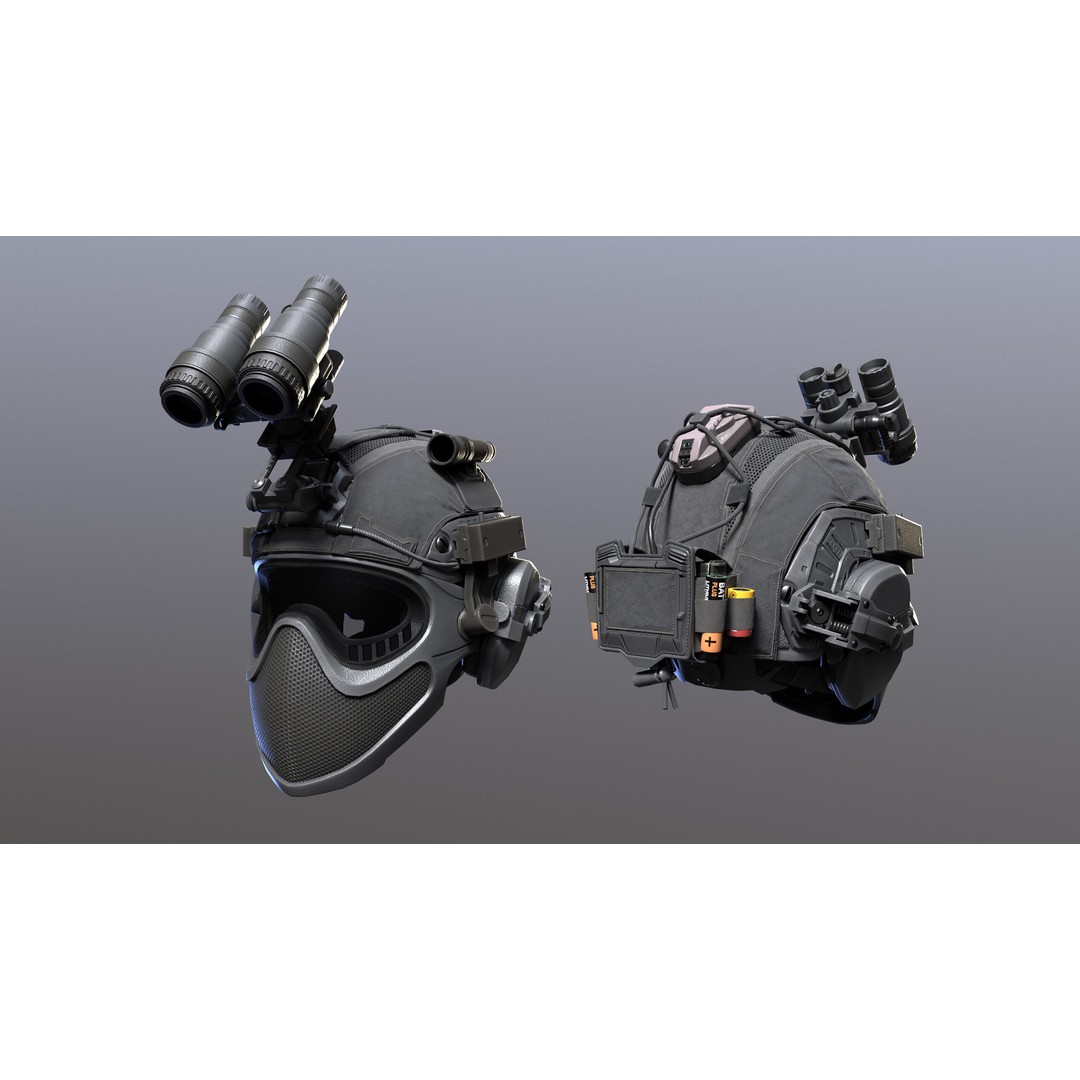 Tactical Helmet 3D Model – Low Poly Game-Ready PBR Asset, FBX & OBJ - View 11