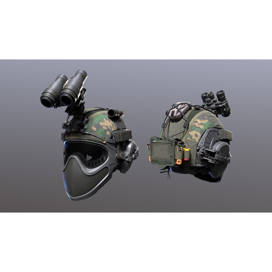 Tactical Helmet 3D Model – Low Poly Game-Ready PBR Asset, FBX & OBJ - View 13