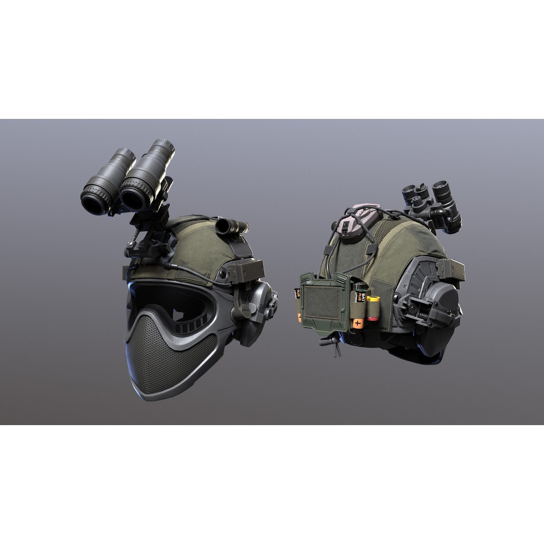 Tactical Helmet 3D Model – Low Poly Game-Ready PBR Asset, FBX & OBJ - View 16