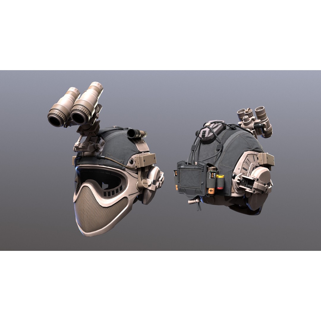Tactical Helmet 3D Model – Low Poly Game-Ready PBR Asset, FBX & OBJ - View 18
