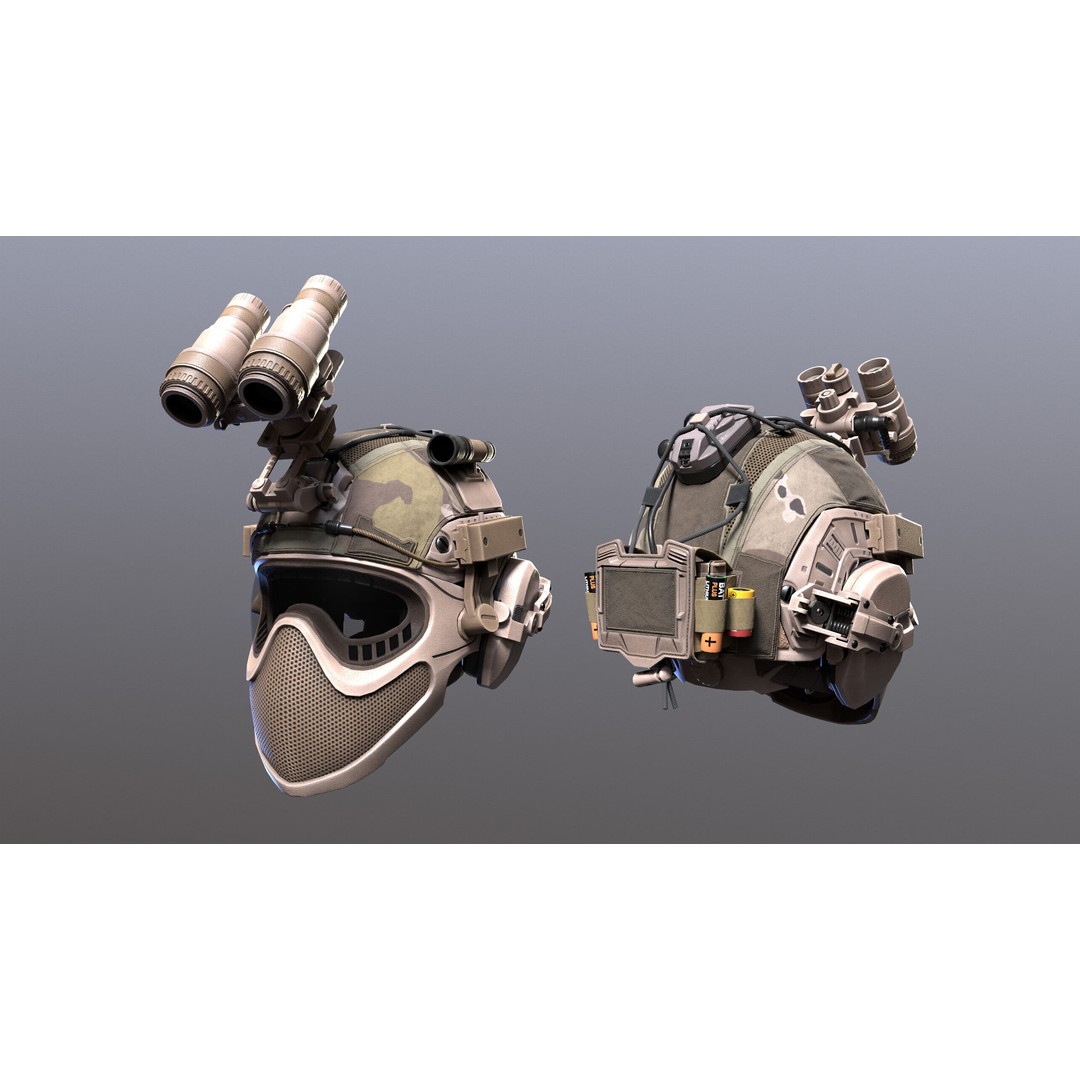 Tactical Helmet 3D Model – Low Poly Game-Ready PBR Asset, FBX & OBJ - View 19