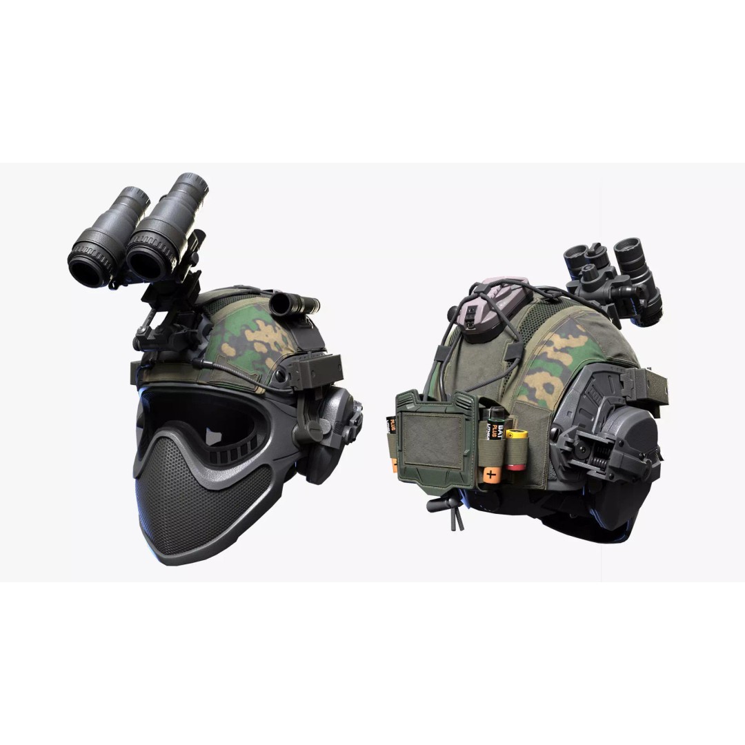 Tactical Helmet 3D Model – Low Poly Game-Ready PBR Asset, FBX & OBJ - View 2
