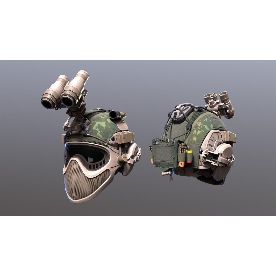 Tactical Helmet 3D Model – Low Poly Game-Ready PBR Asset, FBX & OBJ - View 22