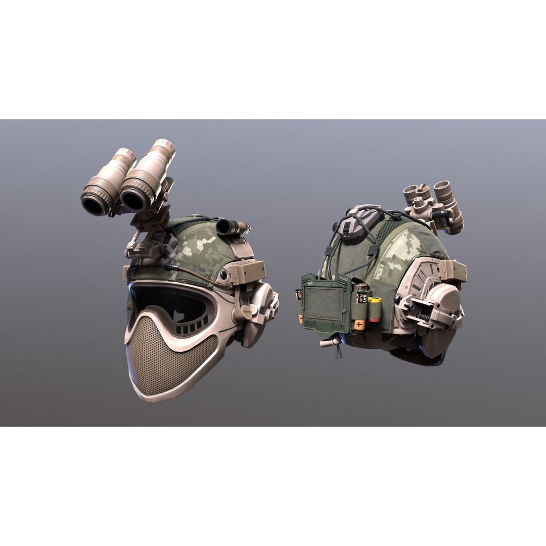 Tactical Helmet 3D Model – Low Poly Game-Ready PBR Asset, FBX & OBJ - View 23
