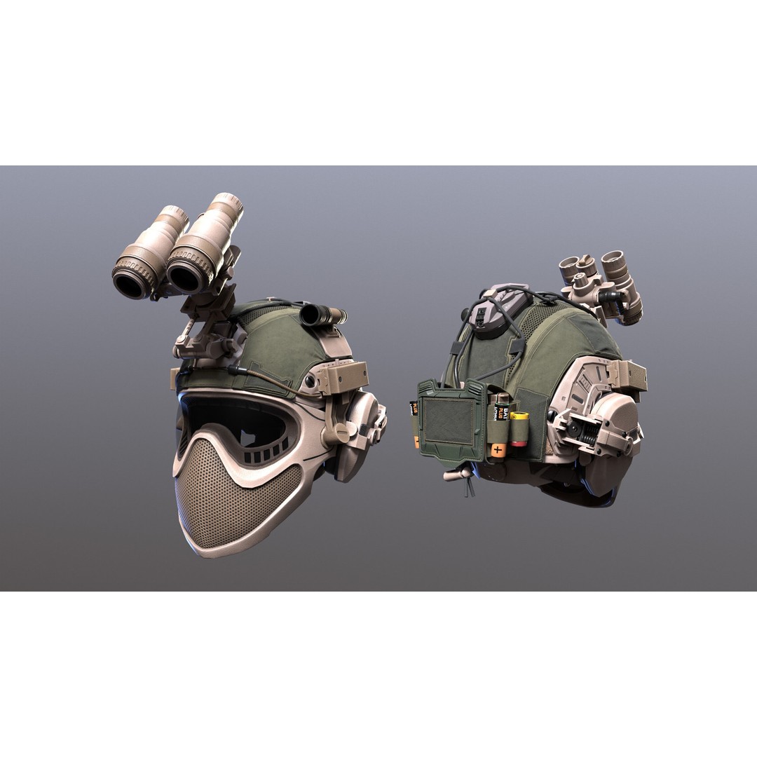 Tactical Helmet 3D Model – Low Poly Game-Ready PBR Asset, FBX & OBJ - View 24