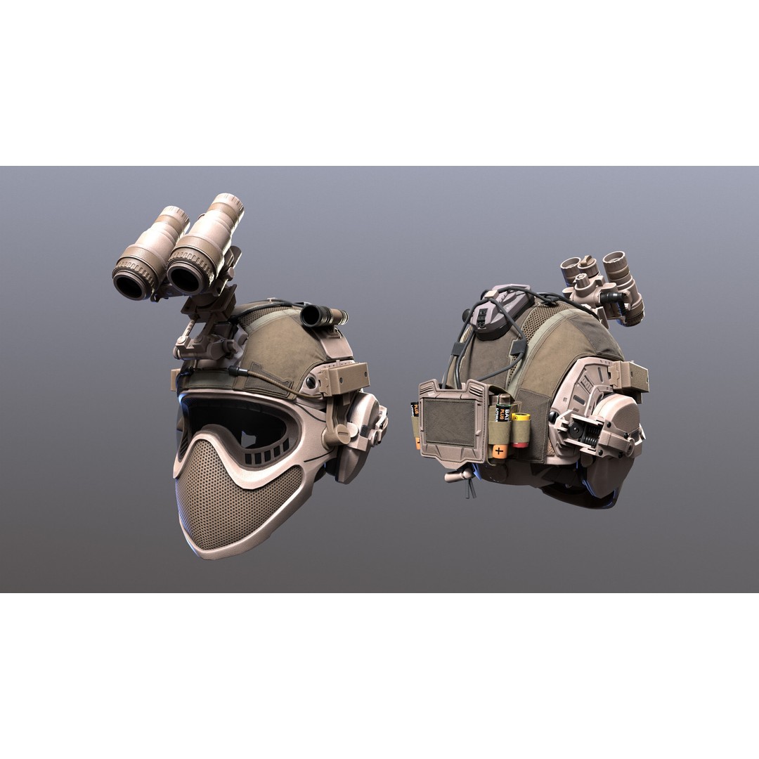 Tactical Helmet 3D Model – Low Poly Game-Ready PBR Asset, FBX & OBJ - View 25