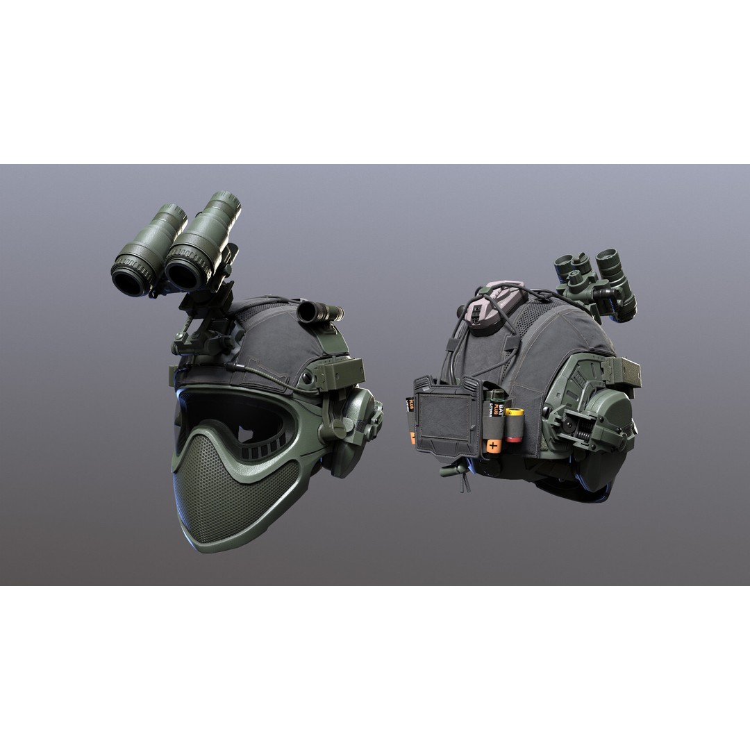 Tactical Helmet 3D Model – Low Poly Game-Ready PBR Asset, FBX & OBJ - View 26