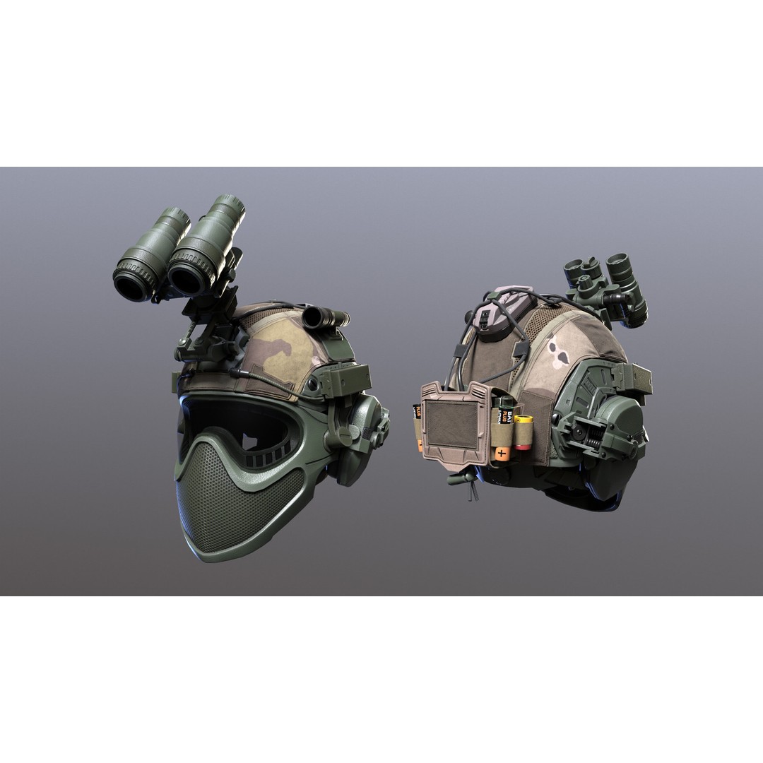 Tactical Helmet 3D Model – Low Poly Game-Ready PBR Asset, FBX & OBJ - View 27